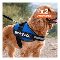 Pack2 Chaleco de Trabajo para Perro Talla M Color Azul